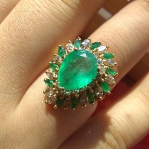 Gorgeous 14KT Emerald Diamond Ring w/GIA Appraisal